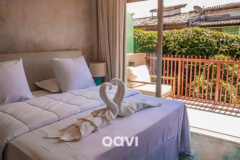 Qavi - Suíte luxuosa com varanda na rua principal de Pipa #Î