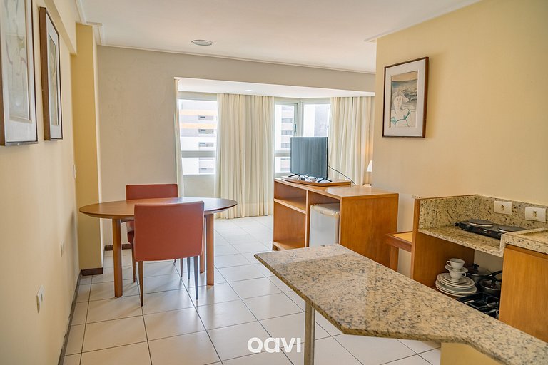 Flat em Petrópolis Vista Parcial Mar - Qavi