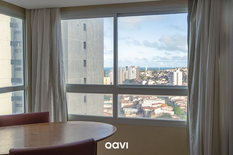 Flat em Petrópolis Vista Parcial Mar - Qavi