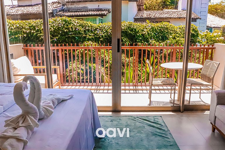 Qavi - Suíte luxuosa com varanda na rua principal de Pipa #Î